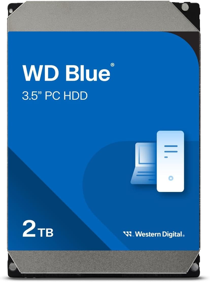 Western Digital 2TB WD Blue PC Internal Hard Drive HDD - 5400 RPM, SATA 6 Gb/s, 64 MB Cache, 3.5" - WD20EARZ (Renewed)