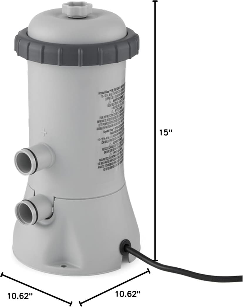 INTEX C1000 Krystal Clear Cartridge Filter Pump for Above Ground Pools: 1000 GPH Pump Flow Rate – Improved Circulation and Filtration – Easy Installation – Improved Water Clarity – Easy-to-Clean