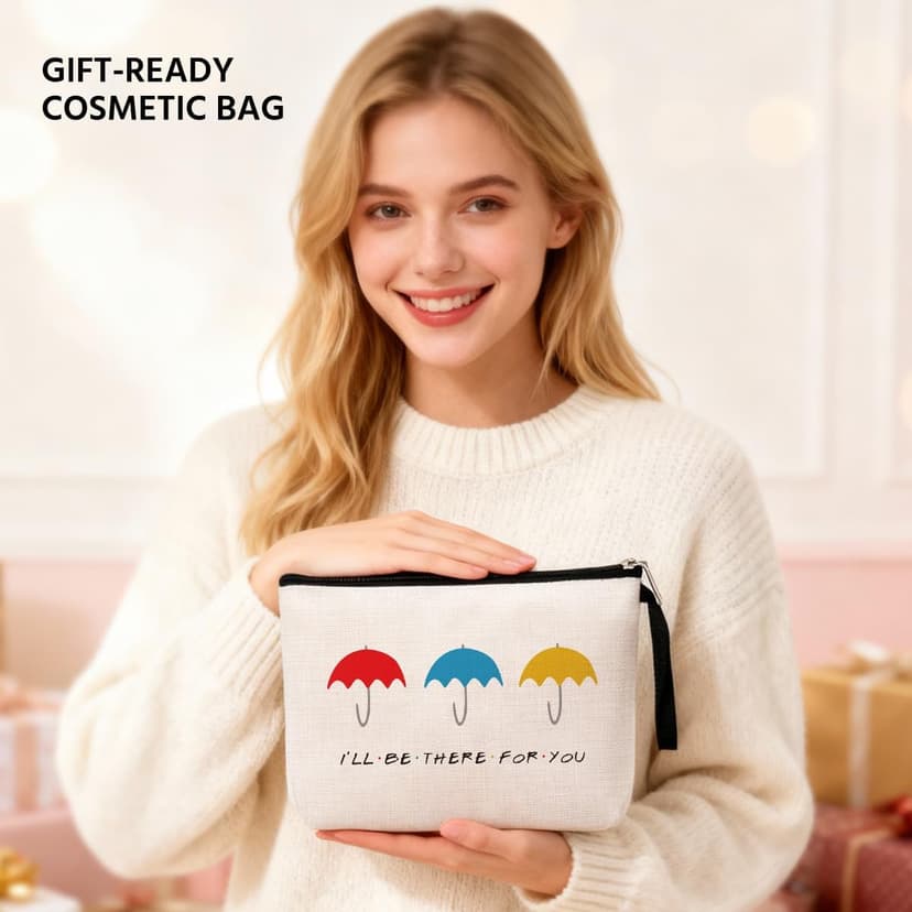 Friends TV Show Christmas Wedding Birthday Gift for Friend, BFF Sister - I'LL be There for YOU Friends Jztco Bestie Gifts for Women Makeup Bag, Friendship Gifts for Women B09NK25NXW