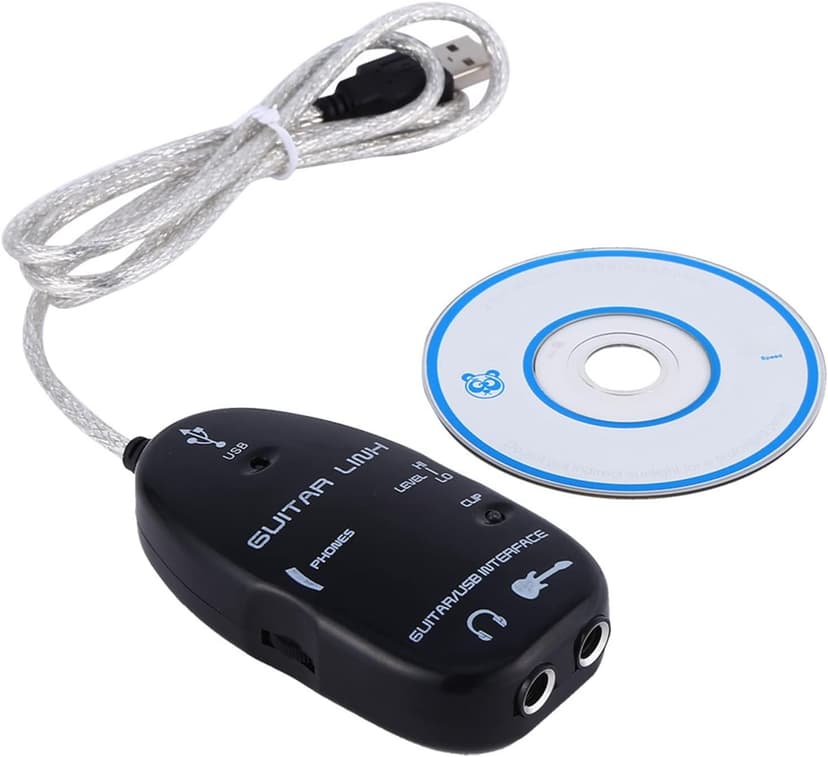 Sunicon Professional USB Guitar Cable, Guitar to USB Interface Cable Link Audio with Software CD Driver for PC Recording Adapter