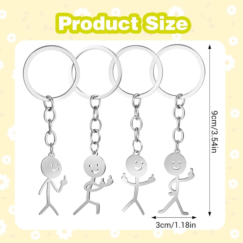 Ouligay 3Pcs Funny Keychain for Women,Middle Finger Keyring,Fun Keychains,Matching Keychains,Cool Gifts for Men