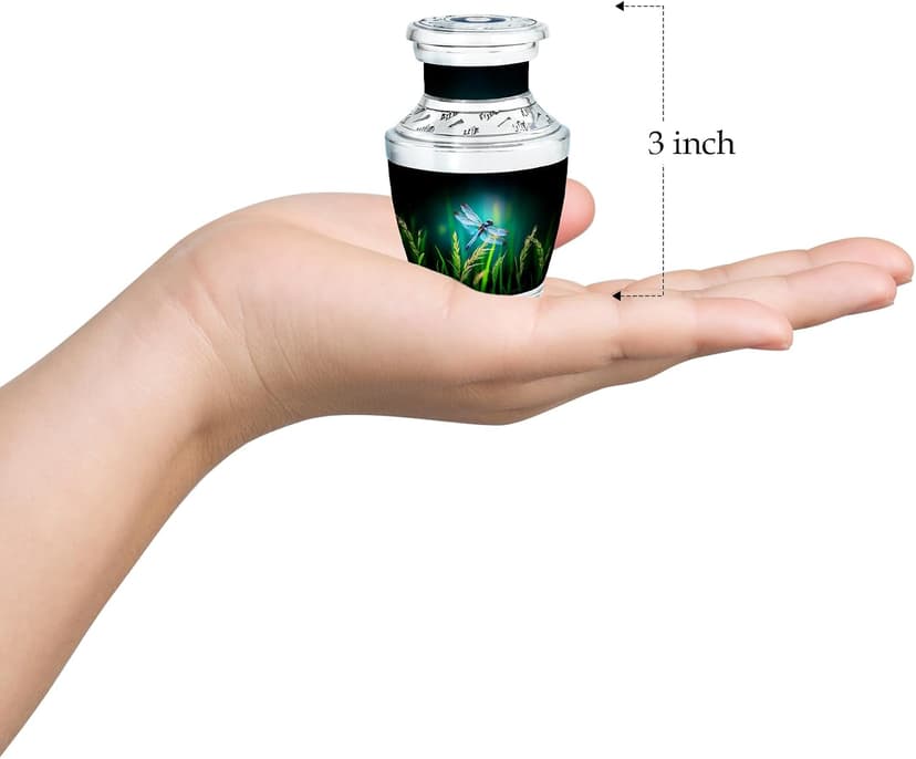 Keepsake Urn for Human Ashes, Sharing Urns, Cremated Remains Holder, Funeral Ashes Container, Burial Keepsake, Token Urns Set Dragonfly Burial Urns Funeral Urns for Women Beautiful Urn for Mom 3 Inch B0F7LBQX5G