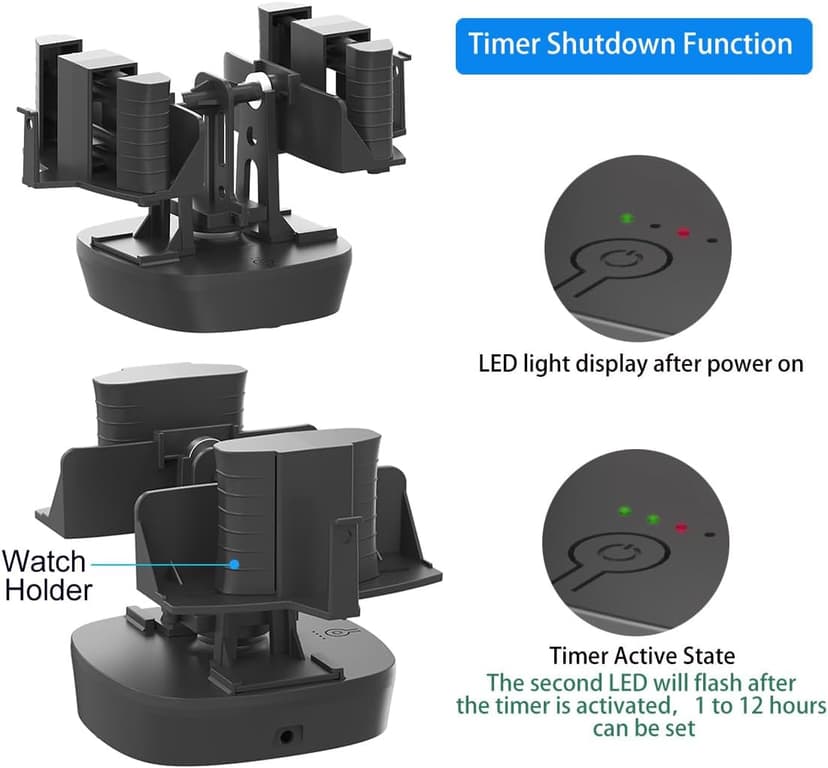 FEICHONGHO Watch Winder for Automatic Watches,Timer Shutdown Function,Support Single and Double Watch Spinner,Self Winding Turner,Rotating Device