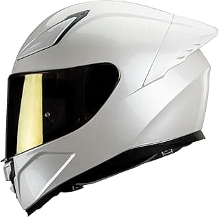 HAX Onix Full Face Motorcycle Helmets DOT Approved, Pinlock Ready & Intercom Slot , Motorbike Powersports Street Racing for Men Women(Pearl White, L)
