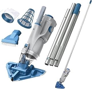 KOKIDO 2025 Cordless Pool Vacuum with 72” Pole, Standard & Fine Interchangeable Filters, Ideal for spot Cleaning, 2 Vac Heads, Spot Clean, for Small Above & Inground Pools, Spas Hot Tubs XV320