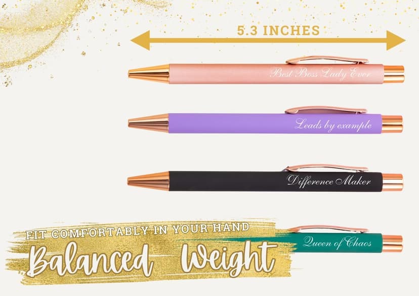 InnoBeta Boss Gifts for Women, Ballpoint Pen Set of 4, Funny Boss Lady Gifts for Women/Female in Christmas, Birthday, Appreciation - Best