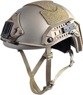 H World Shopping Adjustable Maritime 10 Level of Kevlar Fibre Protective Helmet Tan DE