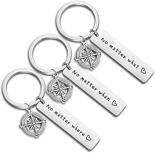 WUSUANED No Matter What Where When Compass Best Friend Keychain Set Long Distance Friendship Gift For Sister Best Friends