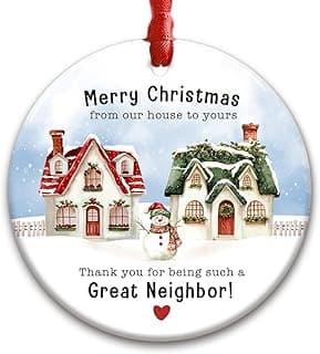Neighbor Christmas Ornament 2025 - Thoughtful for Neighbors, Meaningful Keepsake Tree Decoration, Thank You Xmas Ornament, Unique Neighbor Gift Idea for Home Décor