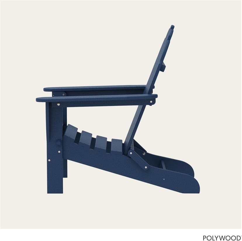 Polywood AD5030NV Classic Folding Adirondack Chair, Navy