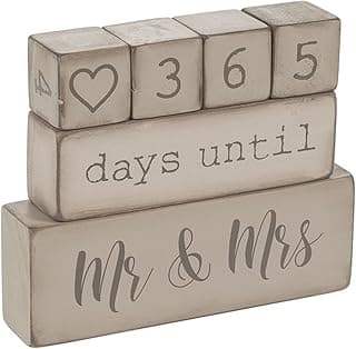 Ganz 6 Piece Wooden Block Wedding Day Countdown Calendar