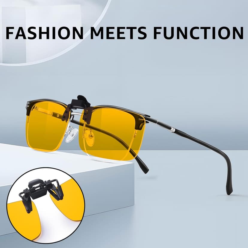 VIEWBETTER 3 Pack Clip On Blue Light Blocking Glasses for Eyes Strain/Light-Sensitive Flip Up Computer Gaming Glasses