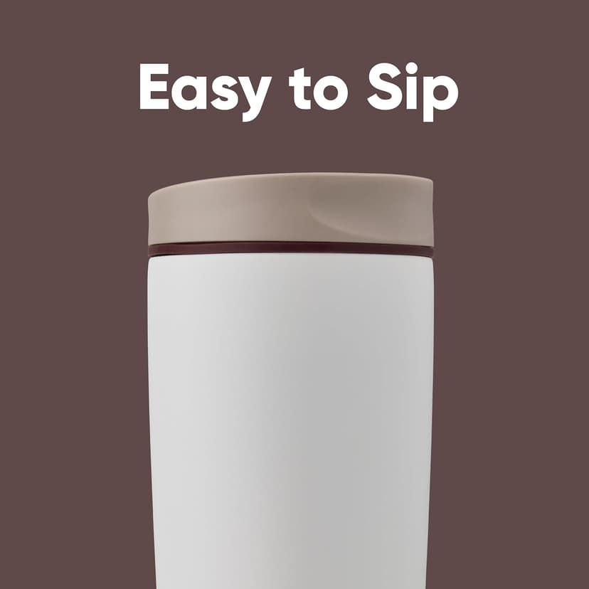 Owala SmoothSip Slider Insulated Stainless Steel Coffee Tumbler, Reusable Iced Coffee Cup, Hot Coffee Travel Mug, BPA Free 20 oz, Vanilla Bean B0DF49ML4P