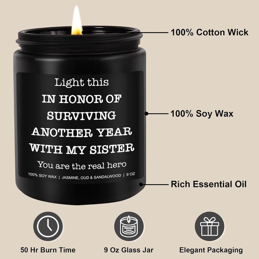 Funny Scented Candle - Brother in Law Gifts, Christmas, Stocking Stuffers, Birthday, Cool Gifts for Brother in Law, Best BIL - 9 oz Jar Candle, Soy Wax