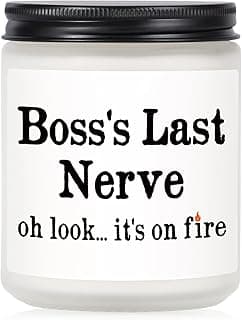 Funny Boss Gifts for Women Men- Handmade Lavender Soy Wax Candle- Best Boss Lady Gifts for Women, Birthday Christmas Gift for Boss Female, Boss's Last Nerve Candle (7oz)