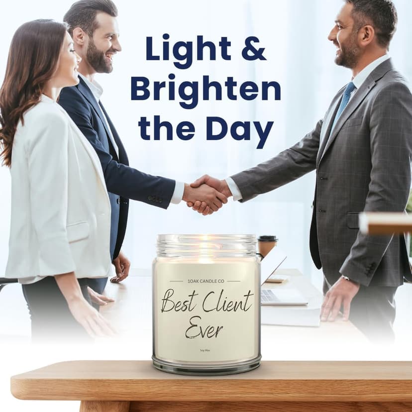 1OAK Client Candle - Appreciation Gifts for Clients - Thank You Client Gifts for Corporate Women, Men, Hairdresser, Lawyer, Realtor, Real Estate Agent, Paralegal, Attorneys - Vanilla Scented Candles B0BH8ZVMQL