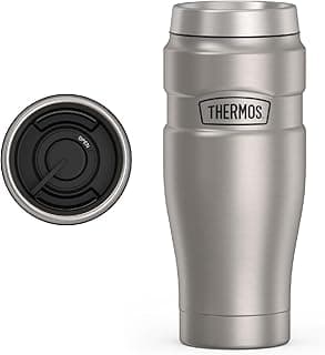 THERMOS Stainless King Vacuum-Insulated Travel Tumbler, 16 Ounce, Matte Steel
