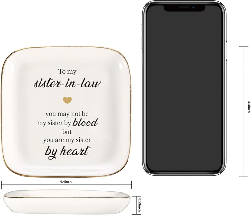 Scwhousi Ring Dish Jewelry Tray for Friend Mom Sister Maid of Honor,Birthday Mother's Day Christmas Gifts