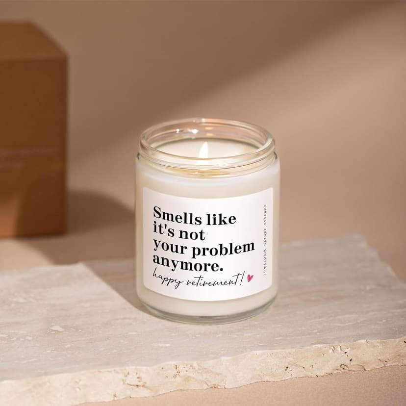 Retirement Gift for Woman, Men - 9oz Lavender Scented Soy Wax Candle- Best 2025 Retired Gifts for Women, Men, Friends, Coworker, Teacher, Funny Retirement Candle Decoration