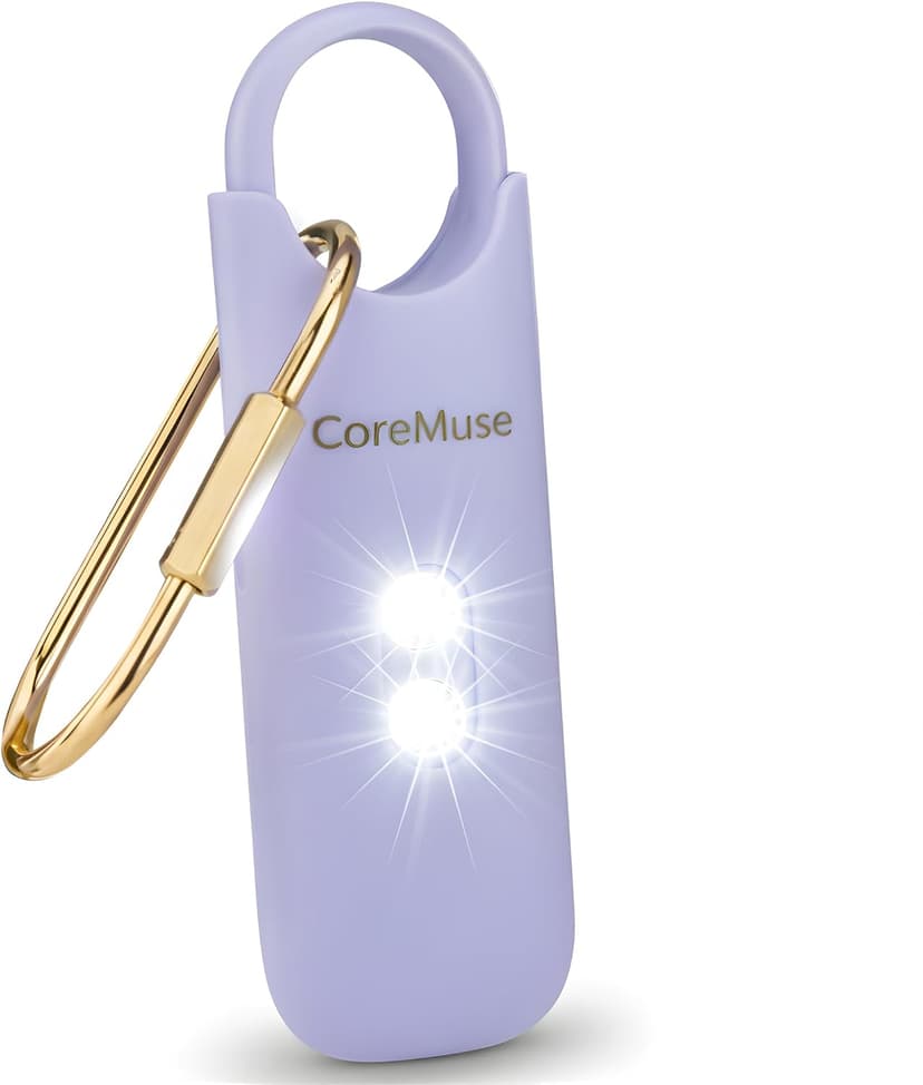 Personal Safety Alarm for Women – Panic Button 130dB Siren with Dual LED Strobe Flashlight, Rechargeable Self Defense Keychain for Night Walking, Campus, Travel Gifts for Women (Violet) B0FX35T8LD