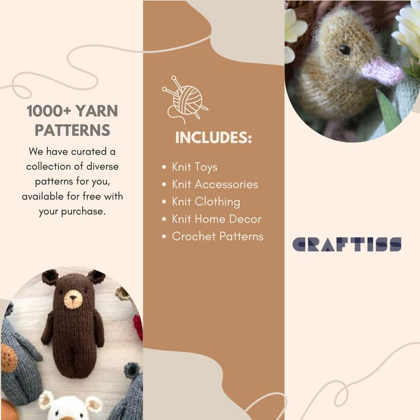 CRAFTISS Knitting Bag Yarn Storage - Christmas Gift - Durable Canvas Yarn Holder for Crochet Accessories - Organizer Crochet Bag with Knitting Accessories Case (Turquoise)