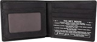 Kenon Personalized Leather Wallet For Man, Engraved RFID Blocking Bifold Stylish Black Wallet For Man Valentines Birthday Christmas Gifts