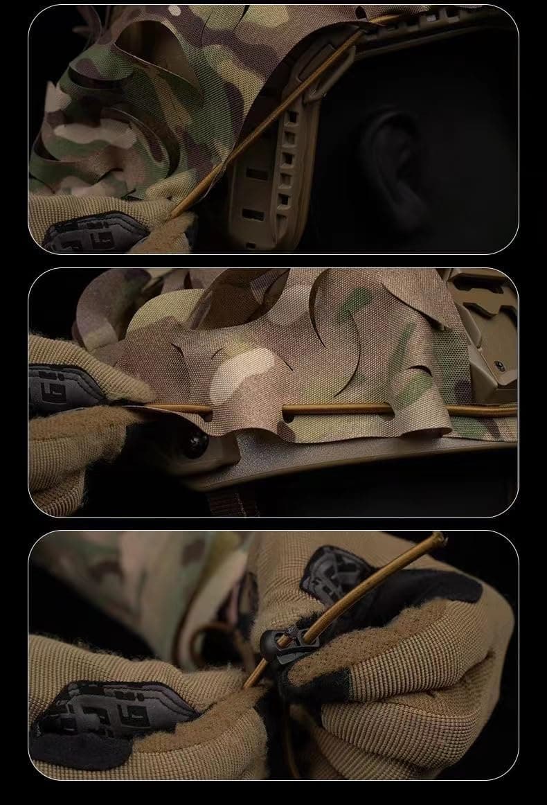 Tactical Fast Helmet PJ BJ MH Breathable Mesh Camo Tactical Helmet CoverTactical Gear Fast Helmet Cover in Size M/L