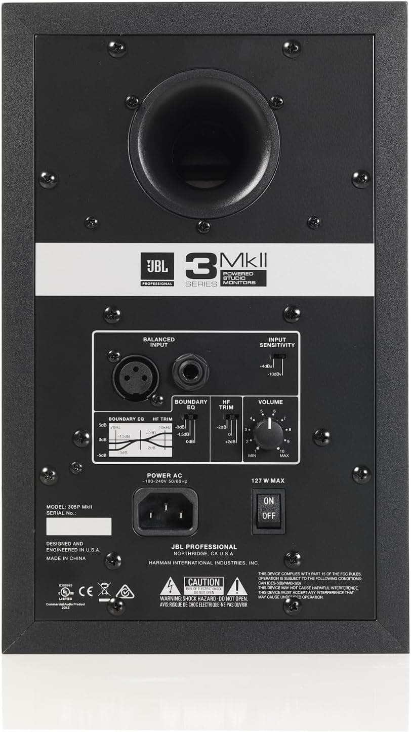 (2) JBL 305P MkII 5" 2-Way Active Powered Studio Reference Monitors Speakers