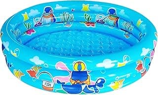 3 Rings Kiddie Pool for Toddler, 48”X12”,Kids Swimming Pool, Inflatable Baby Ball Pit Pool, Small Infant Pool (Blue)