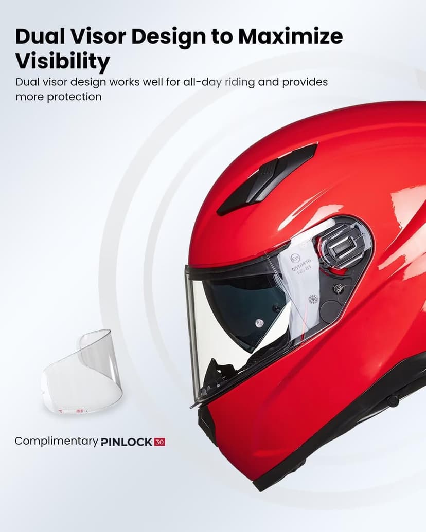 ILM Motorcycle Helmets Full Face with Anti-Fog Pinlock for Cascos para Motos Snowmobile Mens Women Heated Shield Compatible DOT Model 129