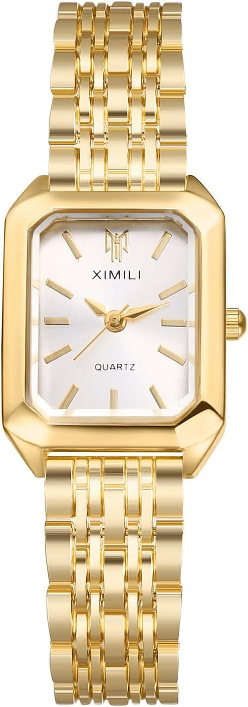 Avaner Women's Bracelet Square Watches: Gold Silver Stainless Steel Strap Analog Quartz Elegant Wrist Watches