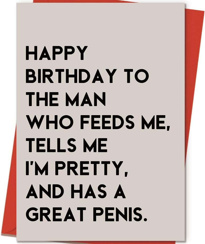 Funny Birthday Card Gift for Men Husband Boyfriend Him,Cheeky and Romantic Bday Card