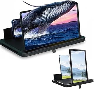 Mobile Phone Magnifier Screen, 2026 New 3D HD Magnifying Projector Screen Enlarger for Movies, Videos and Gaming, Portable 3D Magnifying Screen for Elderly (Black, 10 Inch)