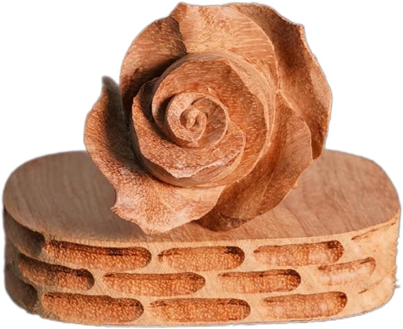 Camellia Bees Wooden Rose, Wood Anniversary Flower Gift for Valentines, Mothers Day, 5th Wedding Anniversary, Wooden Handmade Gift for Wife Husband Couple (5th Wood)