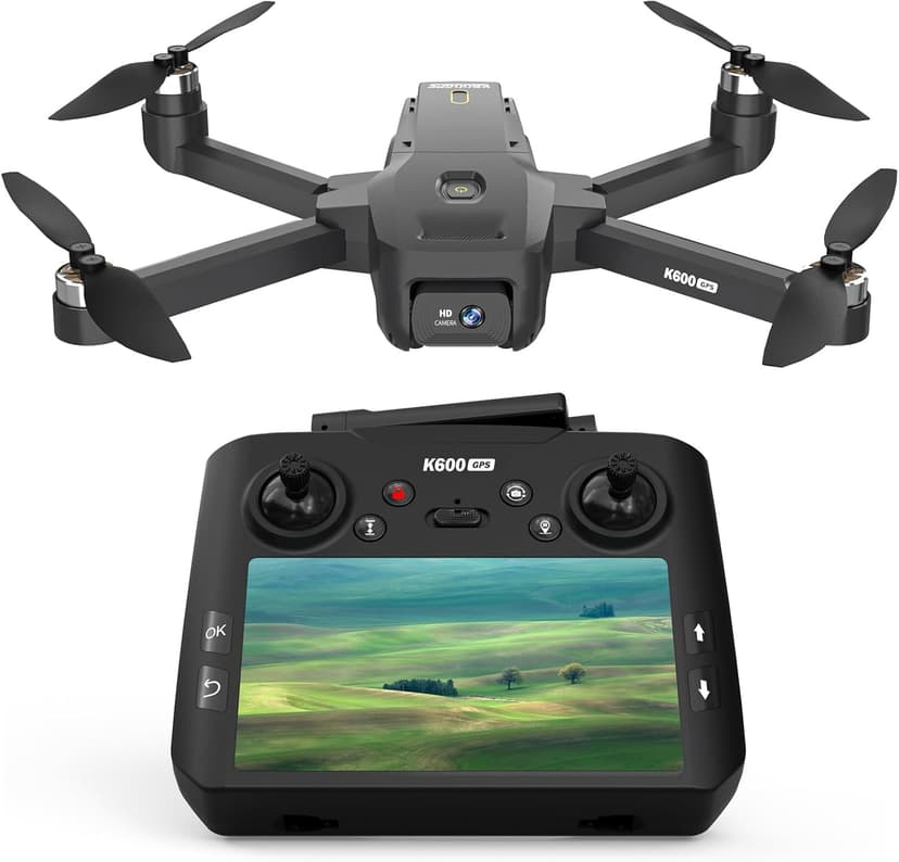 GPS Drone with EIS Camera 4.5" LCD Screen on Controller, FPV Drones Al Track&Orbit Mode with Professional with Auto Return Follow Me for Adult Beginner, GPS Brushless Drone Long Range Circle Fly,Under 249g
