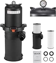 VEVOR 2025 Pro Pool Cartridge Filter System 200 sqft, Pool Filter for Inground & Above Ground Pools, Compatible W/Pumps 3HP~4HP | Up to 9827 GPH Max Flow, Pool Filters for Pools Up to 39625 Gallons