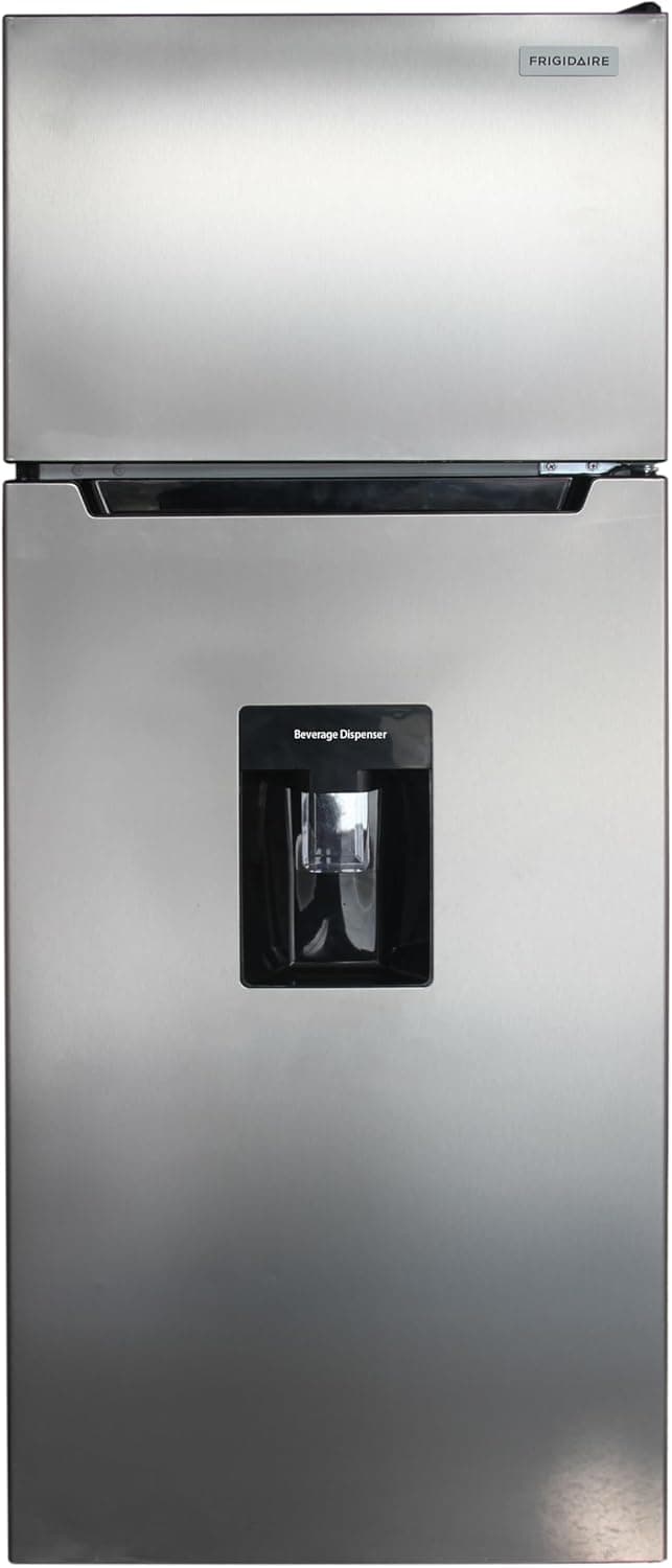 Frigidaire Platinum Fridge Freezer Combo, 7.5 cu. ft. Capacity Apartment Size Fridge with Freezer, Built-in Water Dispenser, Quicksilver