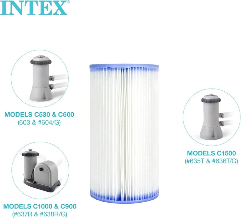 (Pack of 6) Intex 29000E/59900E Easy Set Pool Replacement Type A or C Filter Cartridge
