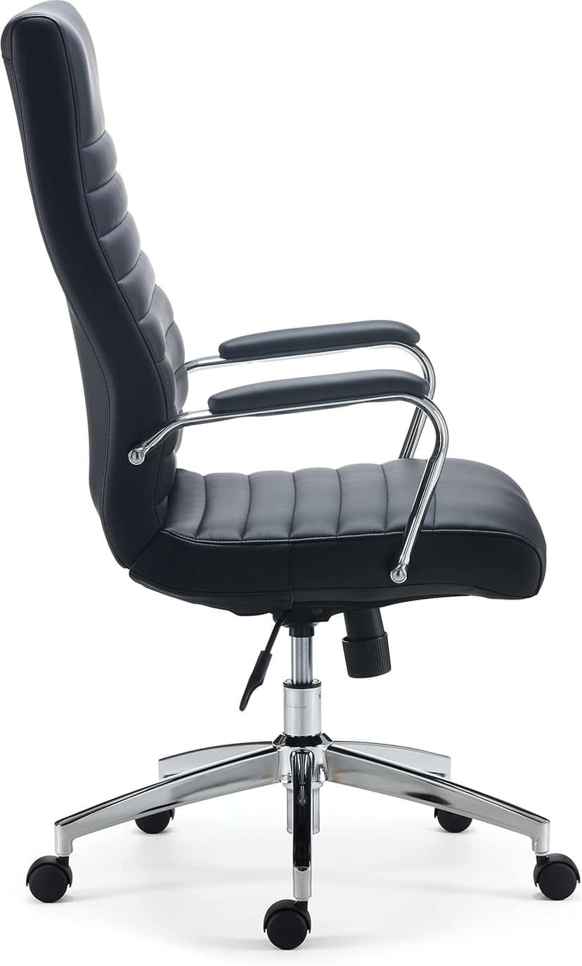 STAPLES Bentura Ergonomic Manager & Executive Office Chair, High Back Swivel, Adjustable Height, Bonded Leather, Black