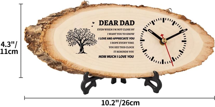 BeauGift Dad Gifts, Wooden Clock Gifts for Daddy from Daughter Son Kids, Dad Birthday Gift Idea for Papa Who Wants Nothing, Christmas from Child to My Dad