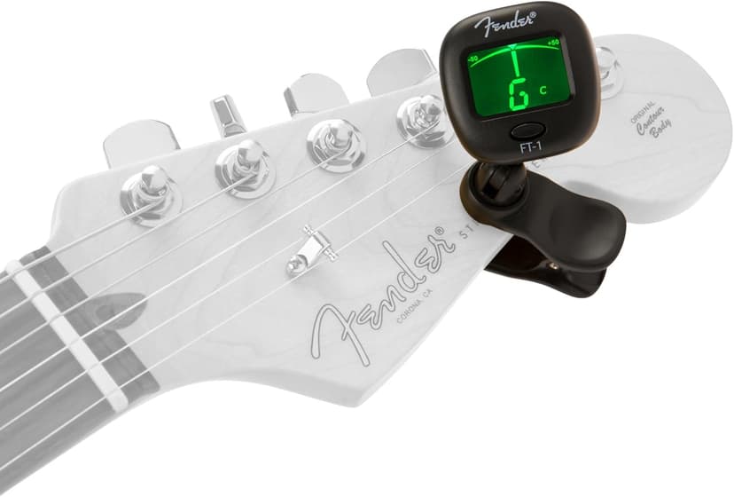 Fender FT-1 Professional Guitar Tuner Clip On, with 1-Year Warranty, Full-Range Chromatic Guitar Tuner with Dual-Rotating Hinges, A4 Calibration