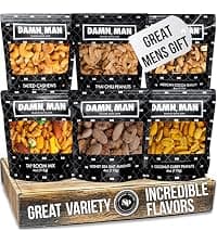 Snack Box Gift Basket, Birthday Gift for Men, Food Care Package, Unique Tins of Assorted Nuts, Snacks in Stunning Case - Treat for Men, Women, Dad, Friends, Family
