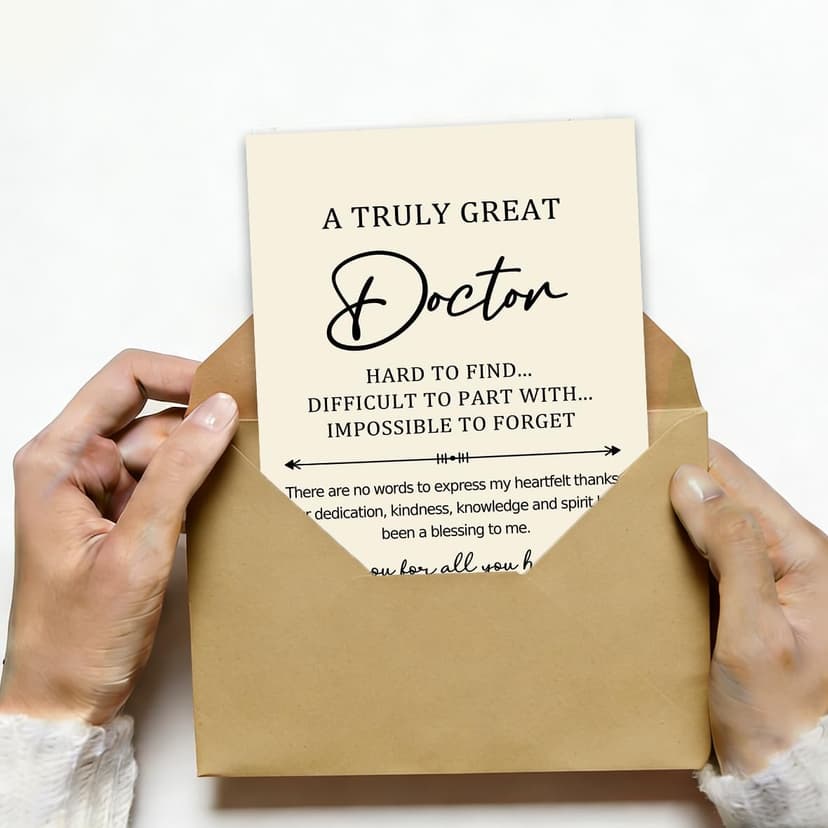 Doctor Thank You Card, Doctor Appreciation Card, Thank You Gift for Doctor with Kraft Envelope and Gold Seal Sticker B0GKYR628V
