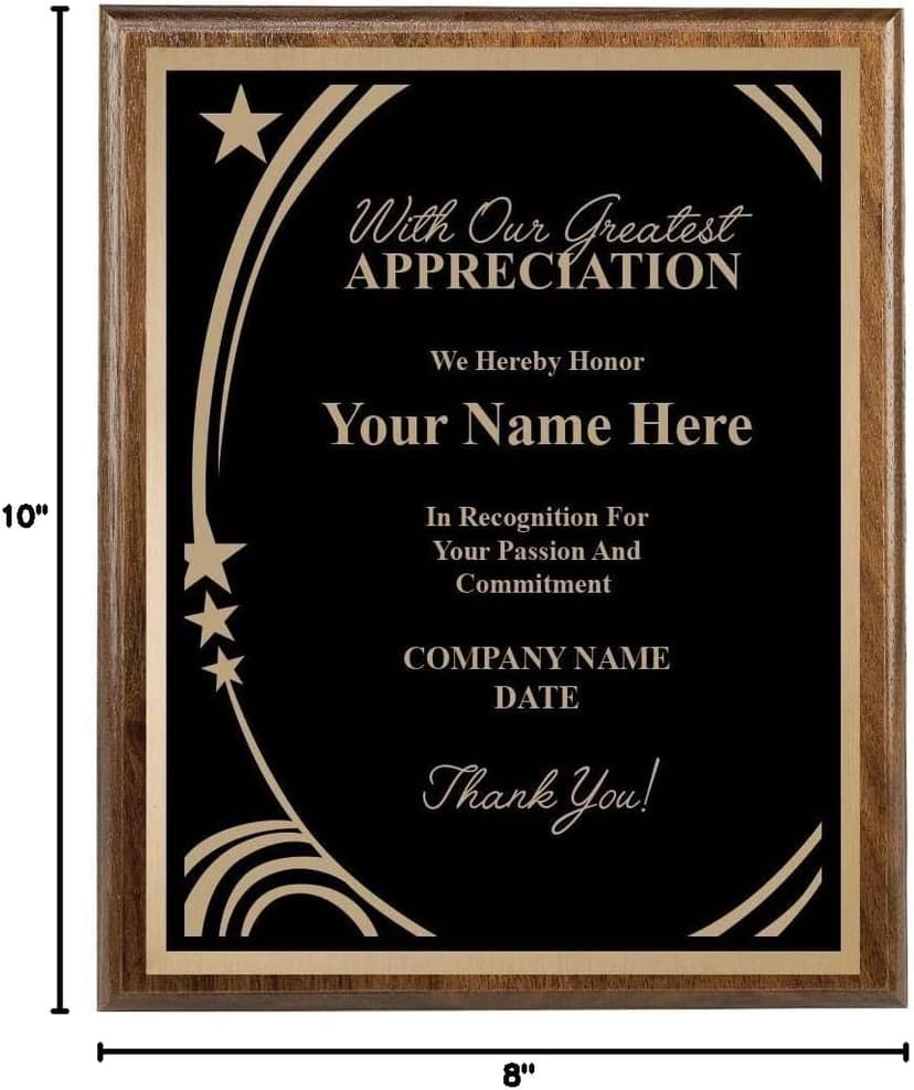 Crown Awards 8x10 Personalized Recognition Plaque Trophy Award B08XWCRK1P