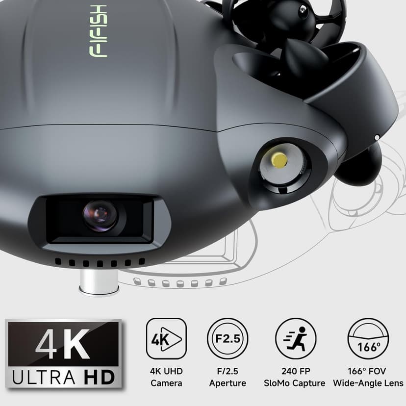 FIFISH QYSEA V6 Expert M200A Underwater Drone with Robotic Arm, AI Vision Lock Portable ROV with Q-Interface, Underwater Robot with Industrial Case, 6 Hours Working Time, 4K Camera, 660ft Dive
