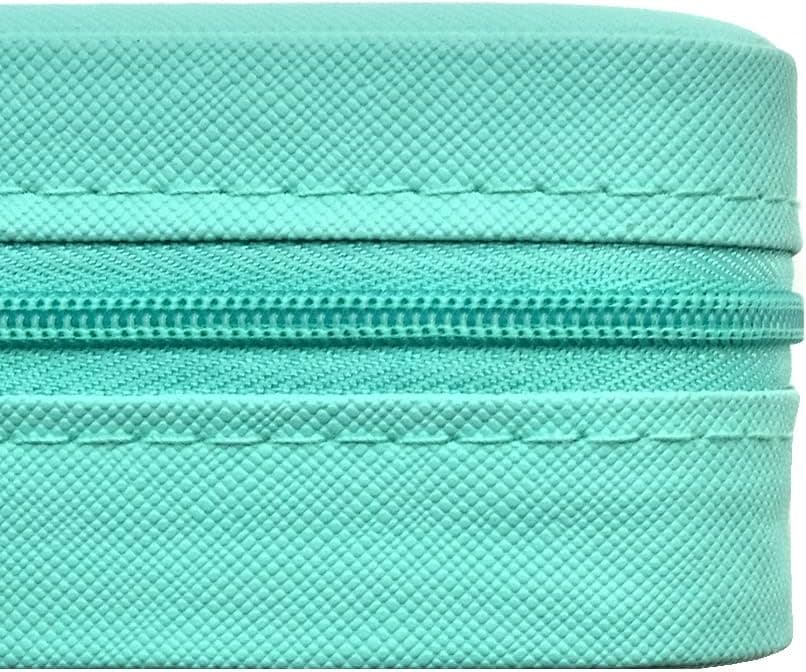 TRODANCE Mini Jewelry Travel Case, Small Portable Jewellry Organizer Box Portable Display Storage Box for Rings Earrings Necklaces, Gifts for Girl, Women, Wedding, Birthday, Mom, Mother's Day (Blue) B09631PYPT