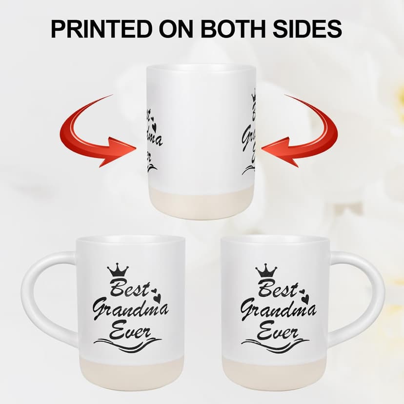 Cabtnca Gifts for Grandparents, Best Grandma and Grandpa Ever Mug Set, Christmas Grandparents Gifts for Grandma Grandpa from Granddaughter Grandkids, Grandparent Day Gift, 16 Oz Black & White