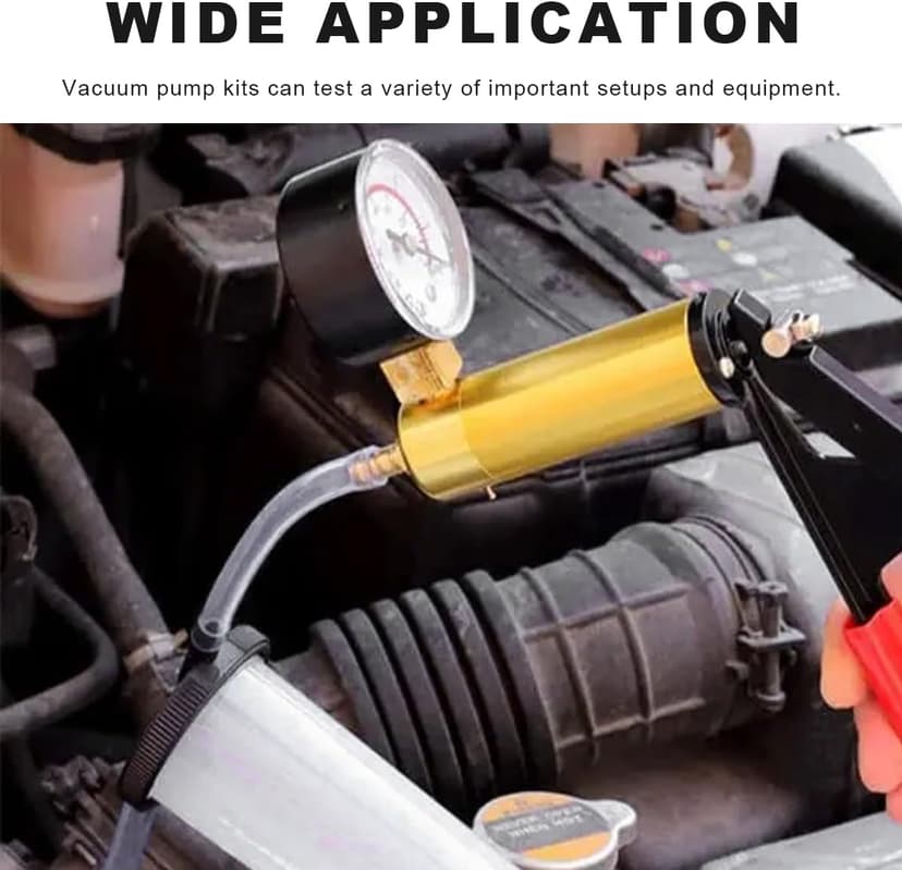 YTFRL Hand Held Vacuum Pump Brake Bleeder Kit, Brake Clutch Fluid Bleeder Vacuum Pump Pressure Tester with Gauge Adapters, Automotive Brake Fluid Bleeding Set with Protected Case