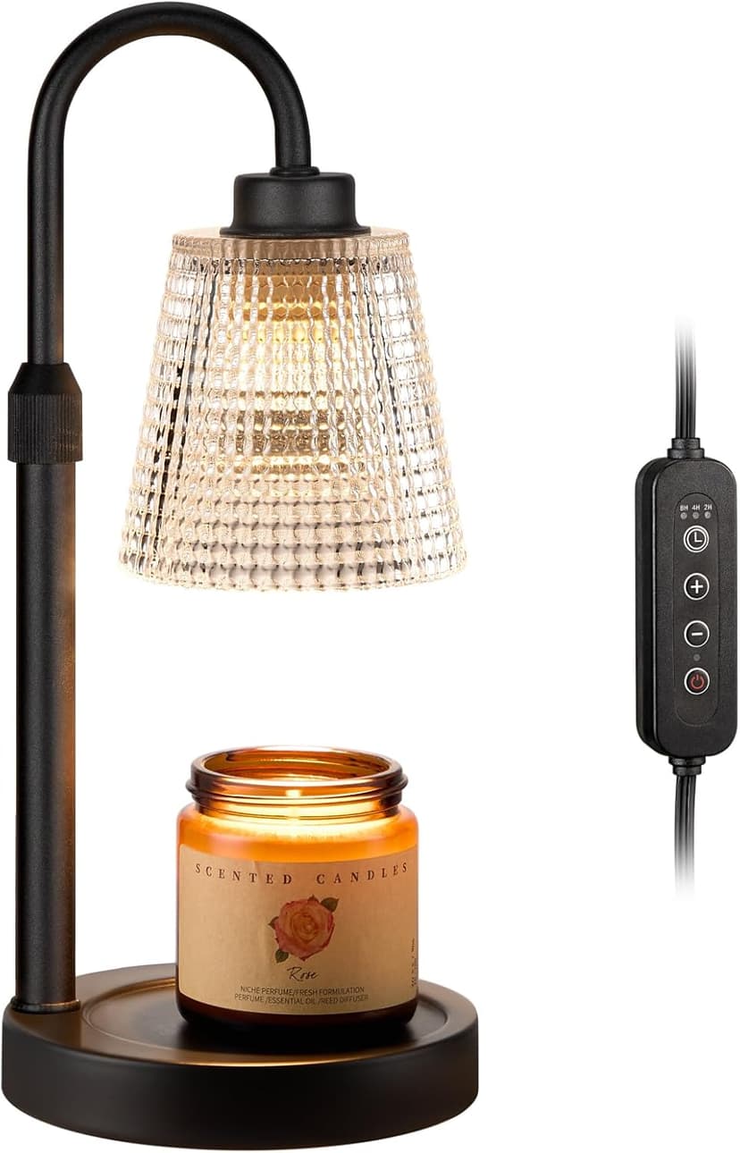 Dimmable Candle Warmer for Jar Candles, Height Adjustable Wax Warmer,Halloween Decorations House Warming Gifts New Home Innqoo Candle Warmer Lamp with Timer Home Decor Birthday Gifts for Women B0DZFGTCLR