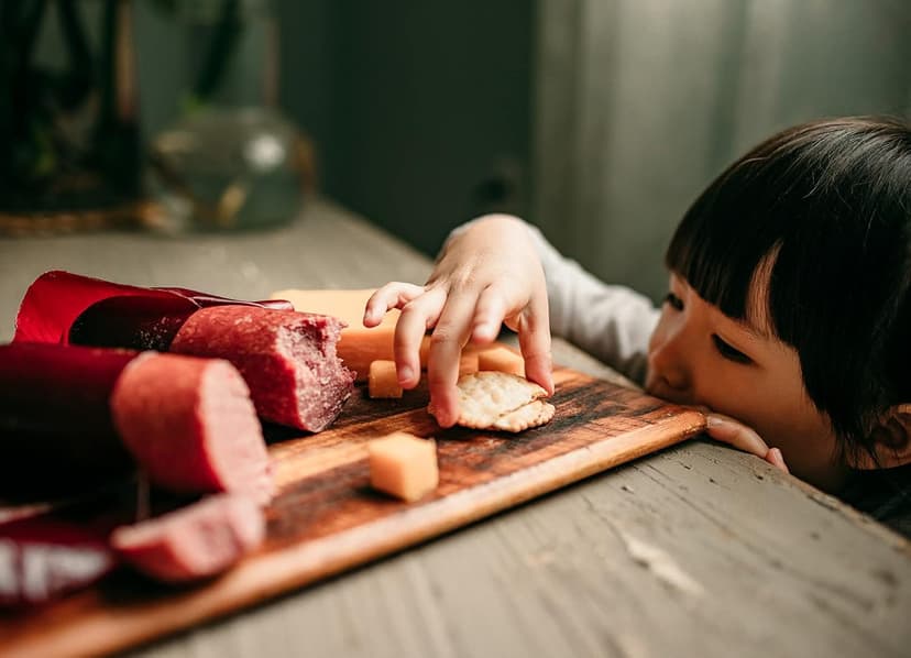 Dan the Sausageman Silver Star Gourmet Meat & Cheese Gift Box – Original & Garlic Summer Sausages, Sweet Hot Mustard, Sockeye Salmon, Water Crackers, Almond Roca – 8-Item Holiday Snack Box